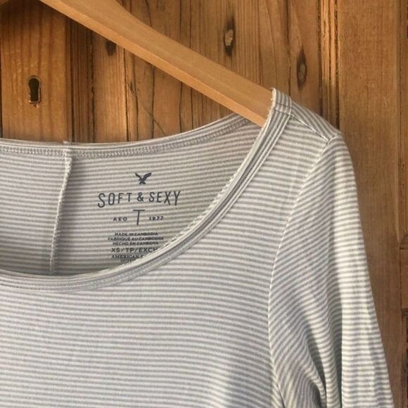 American Eagle XS Soft & Sexy Striped Shirt - Picture 2 of 7